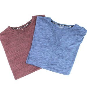 Lot of Two DryTek Short-Sleeved Wicking Fabric 4XB Athletic Shirts Red Blue